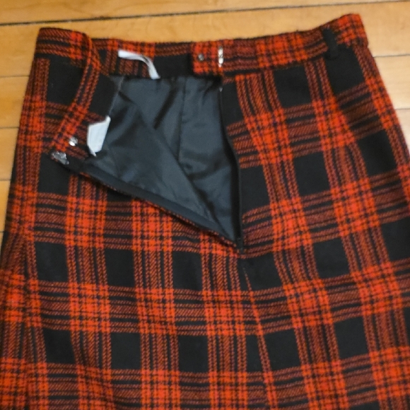 Vintage Pendleton Style Black Red Plaid Matching Varsity Jacket And Skirt Small - Picture 6 of 6